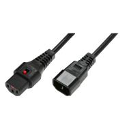IEC LOCK - Rallonge secteur C13/C14 - 1m noir