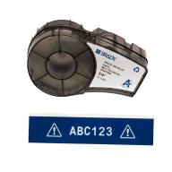 Étiquettes vinyle int/ext BRADY BMP21/M210/M211 B-595 - 19,05mm x 6,40m Blanc sur bleu