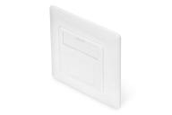 Plastron 45x45 2 ports RJ45 avec plaque de finition 80x80mm, Blanc