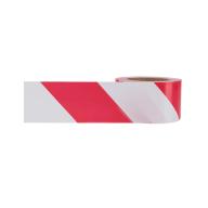 Ruban de balisage chantier blanc et rouge 70 mm x 200 m