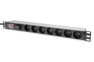 PDU 1U rackable 7 prises type CEE7/5 avec interrupteur + protection contre surtension