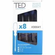 Jeu de 8 tournevis TED® - 4 plats, 2 Phillips et 2 Pozidriv