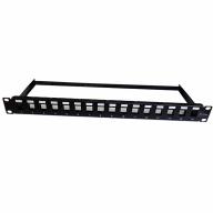Panneau de brassage RJ45 16 ports 1U noir