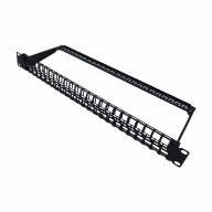 Panneau de brassage RJ45 48 ports 1U vide noir UPTEC
