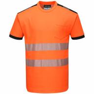 Tee-shirt haute visibilité 175g/m² MC orange/bleu marine Cl.2 T.S