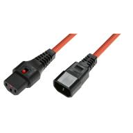 IEC LOCK - Rallonge secteur C13/C14 - 2, 5m orange