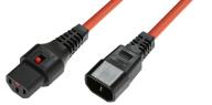 IEC Lock - Rallonge secteur C13/C14 - 2.5m Orange