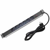 PDU 19" 1U multiprises 6 prises 2P+T Fusible Lg 3m - Infrastructure 19 pouces professionnelle