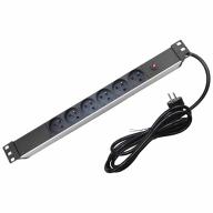 PDU 19" 1U multiprises 6 prises 2P+T Fusible Lg 3m - Infrastructure 19 pouces professionnelle