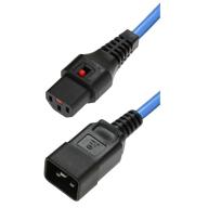 IEC LOCK - Rallonge secteur C13/C20 H05VV-F bleu - 2m