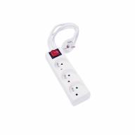 Multiprise 2P+T 3 prises avec interrupteur blanc Lg 1,5m