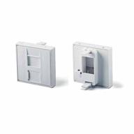 Plastron RJ45 droit 45x45 1 port Nu blanc pour embase UPTEC