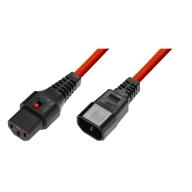 IEC LOCK - Rallonge secteur C13/C14 - 1, 5m rouge
