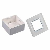 Boîtier saillie pour plastron 45x45 + enjoliveur + grille UPTEC