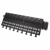 Support de fixation 19'' 10xCâbles noir H+S