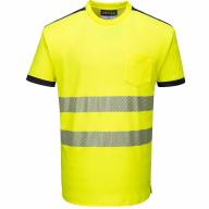 Tee-shirt haute visibilité 175g/m² MC Jaune/Bleu marine CI.2 T.S