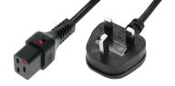 IEC Lock - Cordon secteur 2P+T UK / C19 - 2m Noir
