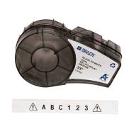 Étiquettes vinyle int/ext BRADY BMP21/M210/M211 B-595 - 9,53mm x 6,40m Noir sur blanc - Lot de 10
