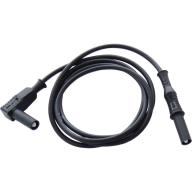 Cordon banane droit / coudé isolé 4mm noir 1m