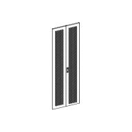UPTEC - Porte double perforée + serrure pour baie 42U largeur 800 - Infrastructure 19 pouces professionnelle
