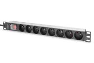 PDU 1U 8 prises type CEE 7/5 interrupteur + protection surtension