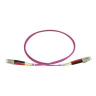 Cordon optique duplex LC/PC-LC/PC OM4 Ø 2 mm Magenta longueur 1 m