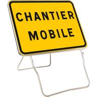 Panneau temporaire KC1 800x600 Classe 1 ''Chantier mobile'' sur pied lyonnais
