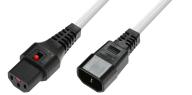 IEC Lock - Rallonge secteur C13/C14 - 1.5m Blanc