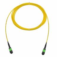Trunk fibre optique préconnectorisé 24FO MTPAF/MTPAF Ø3,0mm OS2 LSZH, Polarité B, jaune Lg 5,0m
