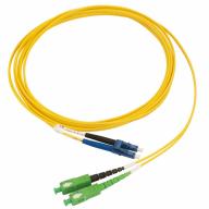 Jarretière optique duplex LC/APC-SC/APC G.657A2 Ø2,0mm Jaune Lg 2,0m
