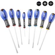 Jeu de 8 tournevis Expert - 4 plats, 2 Pozidriv et 2 Phillips