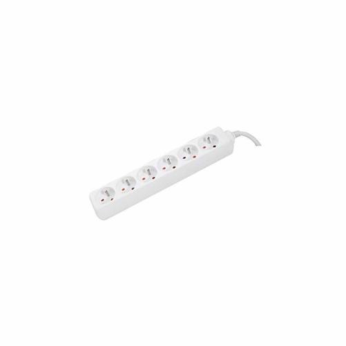 Multiprise 2P+T.6 prises blanc L - Multiprise et cordon secteur