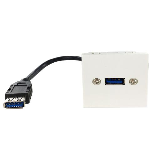 Plastron 45x45 USB3.0 A - Prise RJ45