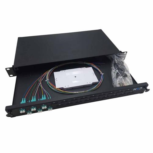 Tiroir fibre optique Duplex LCU  - Tiroir optique 19" coulissant
