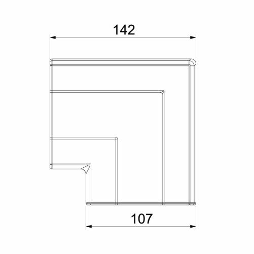Angle plat simple pour Rapid 45- - Moulure et goulotte
