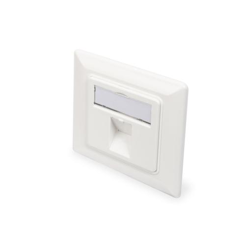 Plastron 80x80mm sortie droite 1 - Prise RJ45