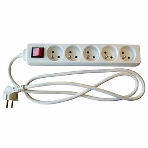 Multiprise 2P+T.5 prises avec in - Multiprise et cordon secteur