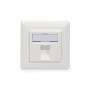 Plastron 80x80mm sortie droite 1 - Prise RJ45