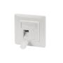 Plastron RJ45 80x80mm sortie 45° - Prise RJ45
