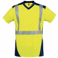 Tee-shirt haute visibilité MC jaune/bleu marine Cl.2 T2S T.M