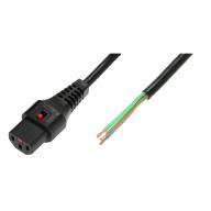 IEC LOCK - Cordon secteur C13/Dénudé - 5m noir